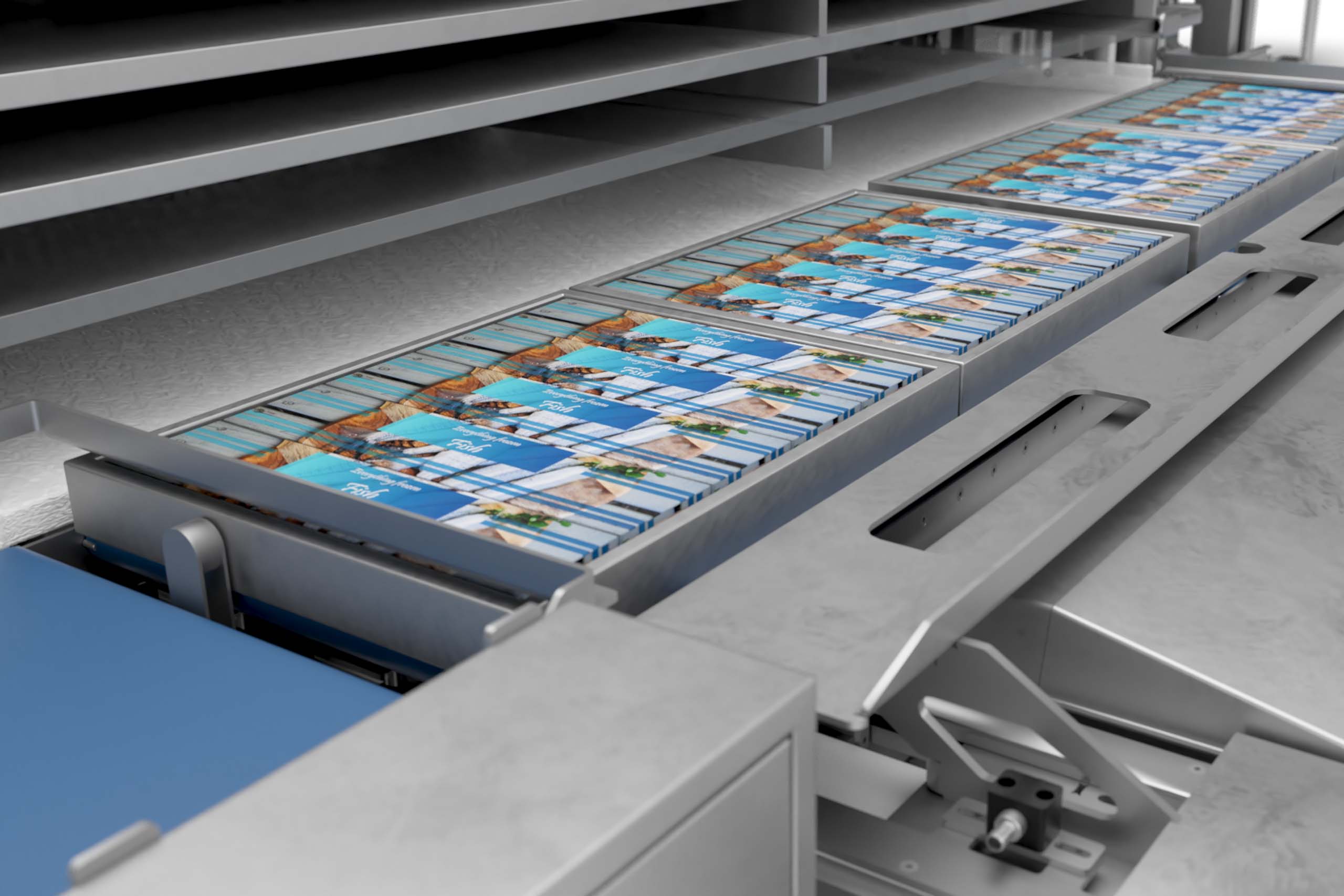 Horizontal plate freezer freezing fish & seafood