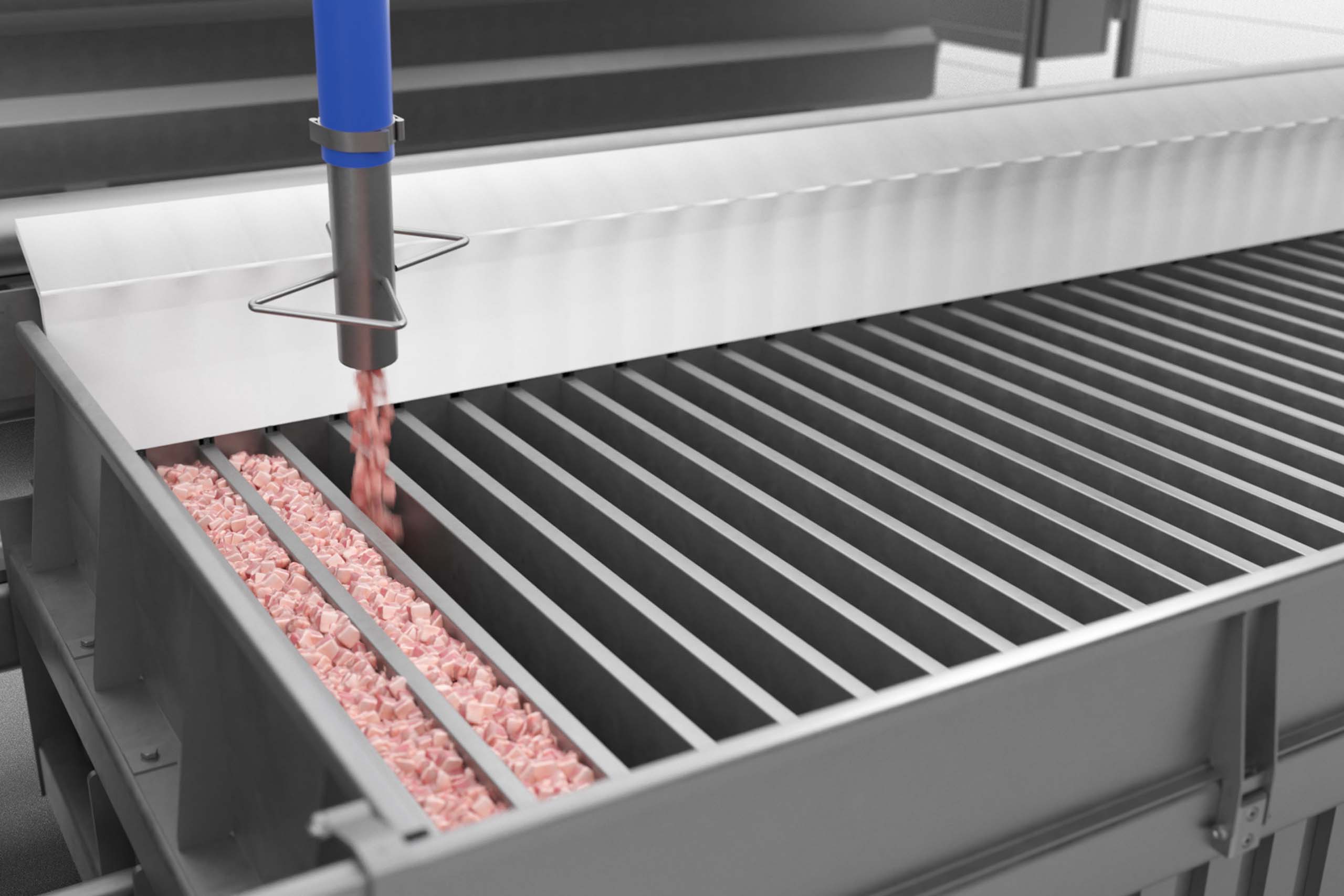 Loading plate freezer with pumping system